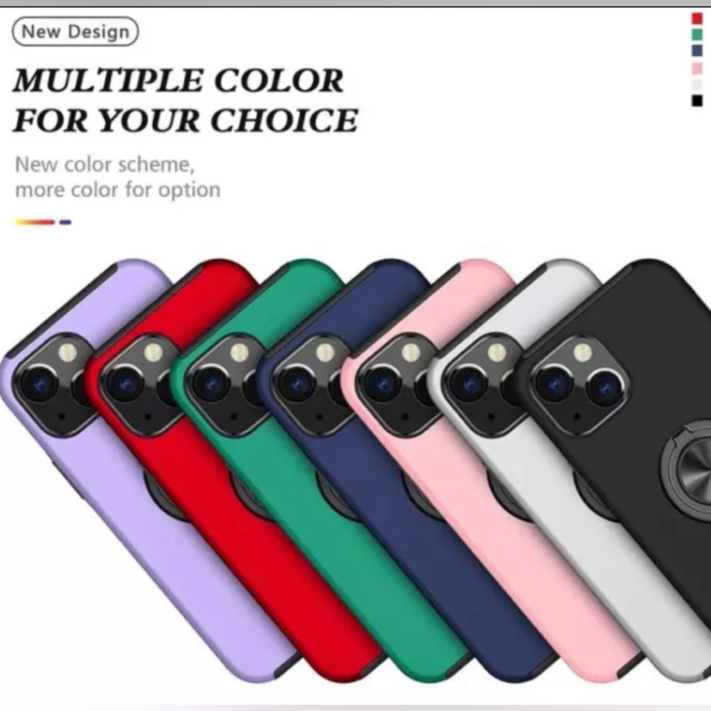 For iPhone All iPhone Pro Case Ring Stand + Lens Protector